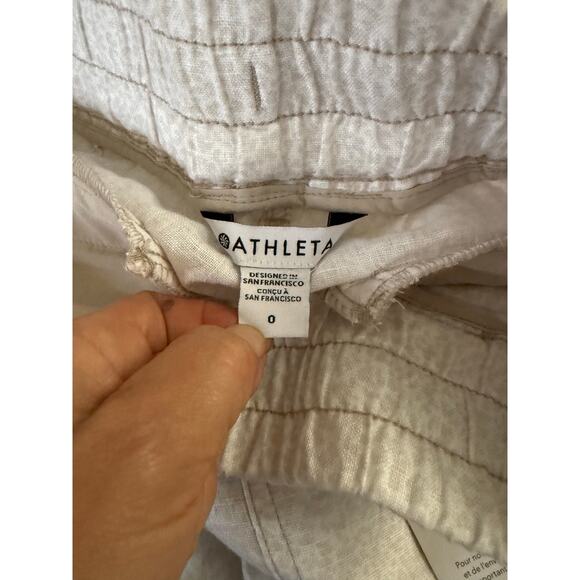 New Athleta Cabo Linen Jogger Women's 0 100% Linen Cheetah Abalone Grey MSRP$79 - Picture 6 of 7